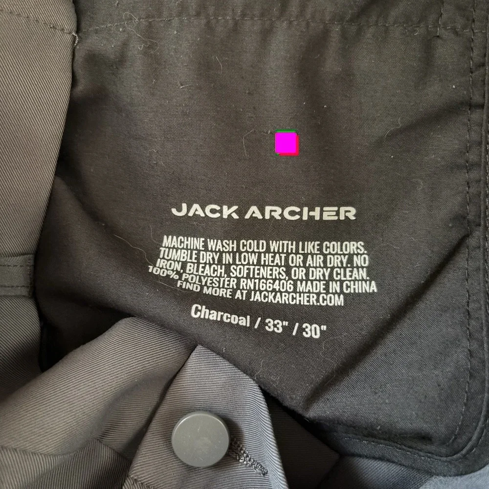 Jack Archer Mens Jetsetter Tech Pants Size 33x30 Gray Performance Golf Preppy